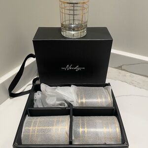 Gold Plaid Glassware Set